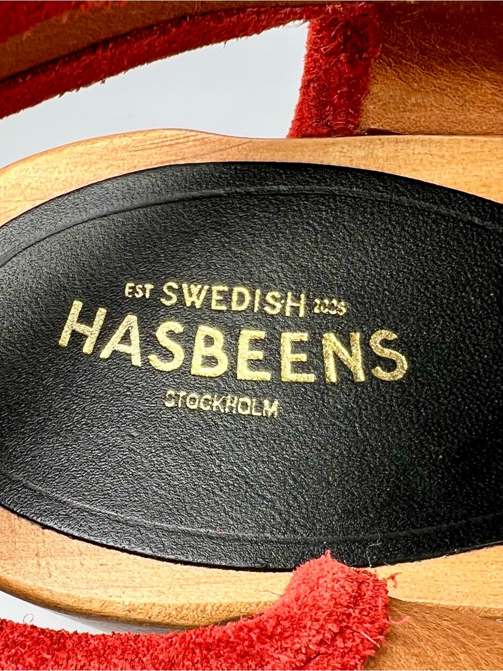 Swedish Hasbeens Piping Suede Clog Sandals EU 39 - Picture 11 of 16